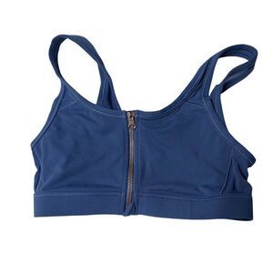 Aerie sports bra front zip periwinkle blue